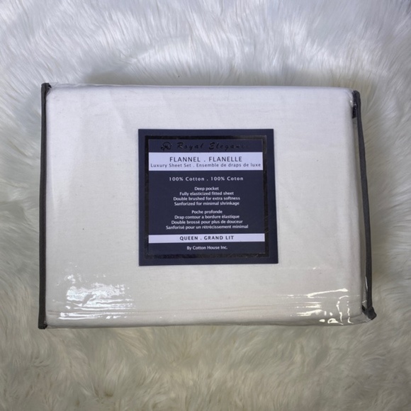 Kate & Co. Other - ⭐️SEE NEW LISTING⭐️Queen 4pc Flannel White Bedsheets